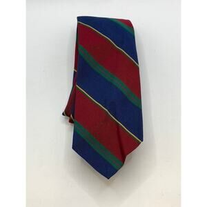 POLO BY RALPH LAUREN Men's Blue-Red-Green Striped Silk-Blend Tie SZ OS